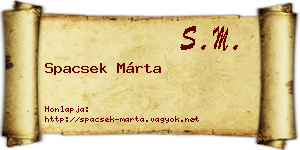Spacsek Márta névjegykártya