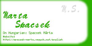 marta spacsek business card